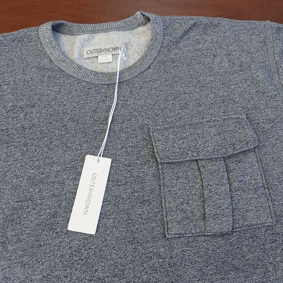 Outerknown Crewneck Pocket Sweatshirt Organic Cotton Blue Men's Size XL - Picture 2 of 5